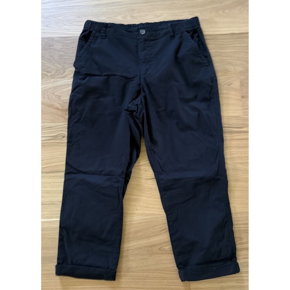 Old Navy OG Chino Pants Womens Large Comfort Waist Black Tapered Preppy Stretch